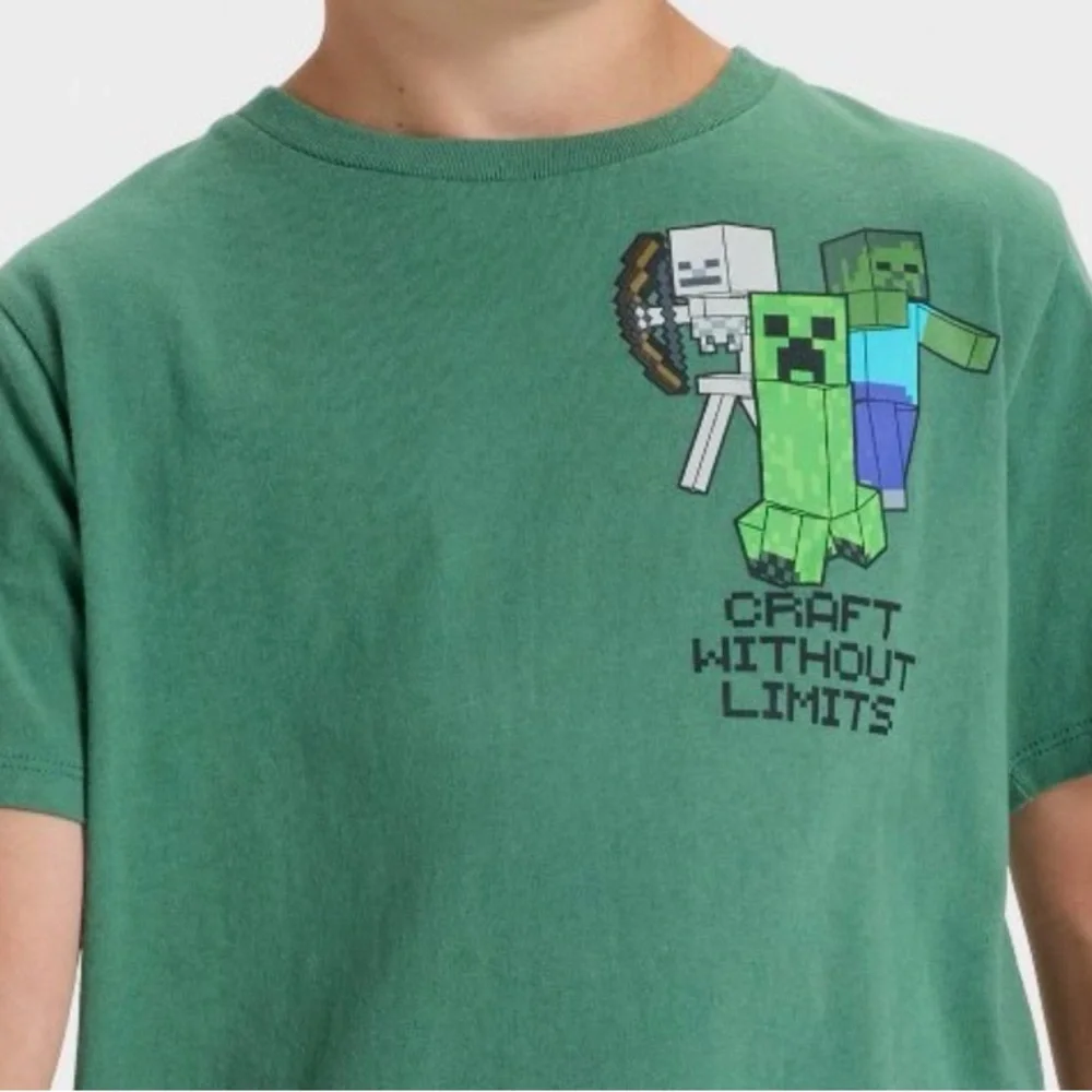 Minecraft Green Graphic Tee for Kids